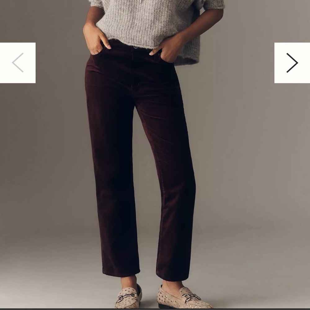 Frame Denim le sleek high rise velvet jeans